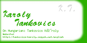 karoly tankovics business card